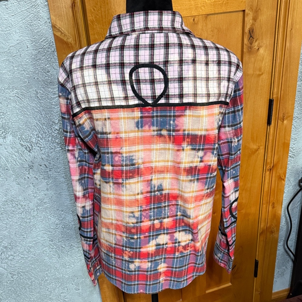 One Teaspoon Distressed Plaid Button-Up Shirt - Picture 4 of 5